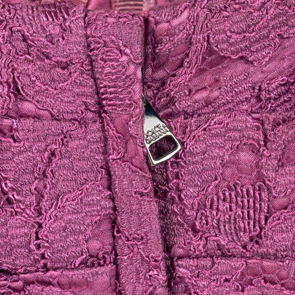 Dolce & Gabbana Pink Lace-Overlay Silk Strapless Midi Dress - Picture 8 of 10